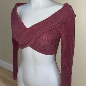 Aritzia off the shoulder crop top xs